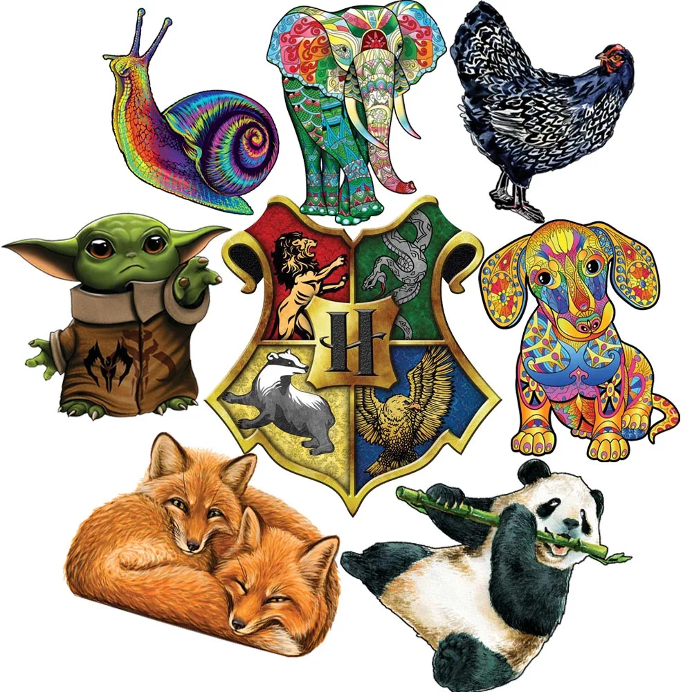 

3D Wooden Animal Puzzles Jigsaw For Kids Adult Toys Educational Wood Puzzle Toy Home Decor Chick Wooden Animal Jigsaw 2022
