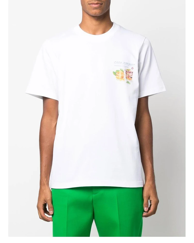 

Быстрая доставка, новинка весны/лета, футболка с логотипом в виде буквы Касабланки, Высококачественная хлопковая Повседневная модная футболка