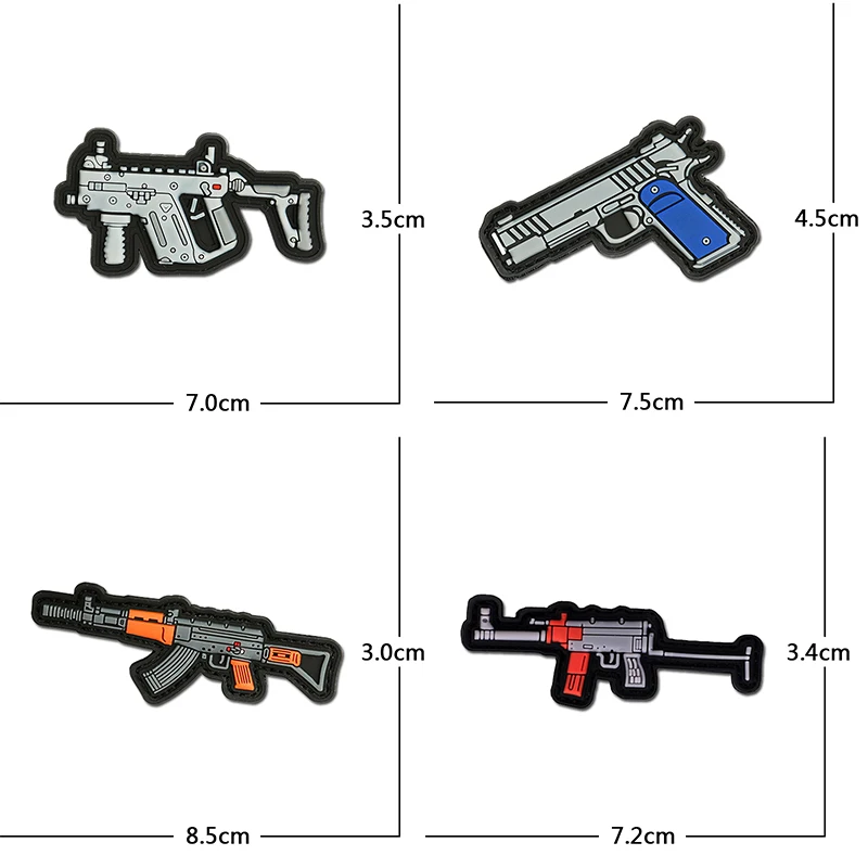 Фото ПВХ Gummi 3d Pistole Gewehr Ваффен ak47 вафель Kugel Airsoft Haken пластырь verschполотенце Abzeichen Kampf №4