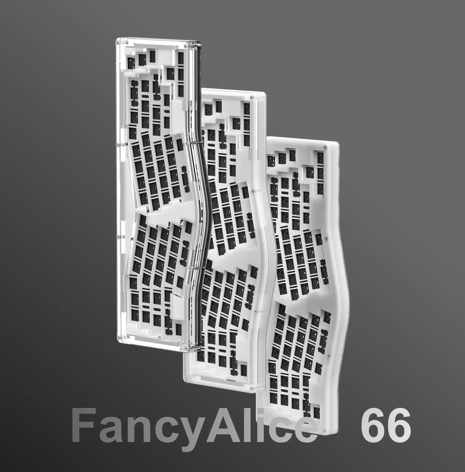 Необычная игровая клавиатура с надписью Alice66 прозрачная стандартная изменение