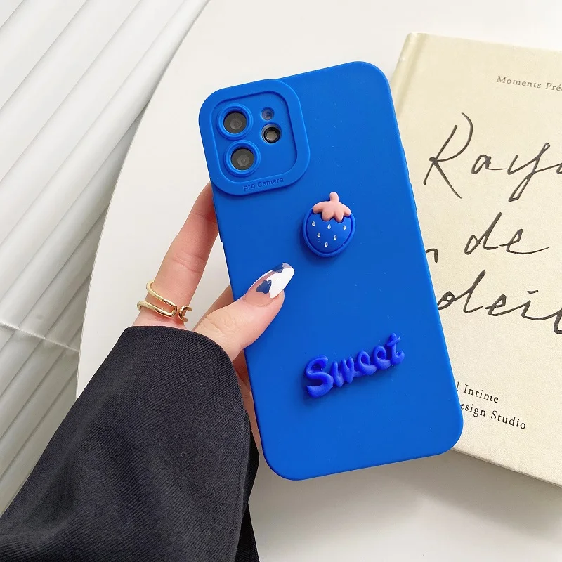 Чехол в виде клубники для iPhone 6 7 8 Plus X XR XS MAX SE 2020 13 12 11 Pro Max мягкий силиконовый