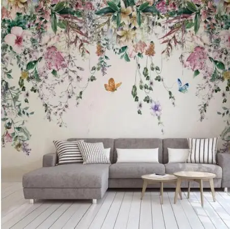 

Wallpaper Mural Watercolor Flower Photo Wall Murals for Living Room Bedroom Romantic Home Wall Art Decor Papel De Parede 3 D