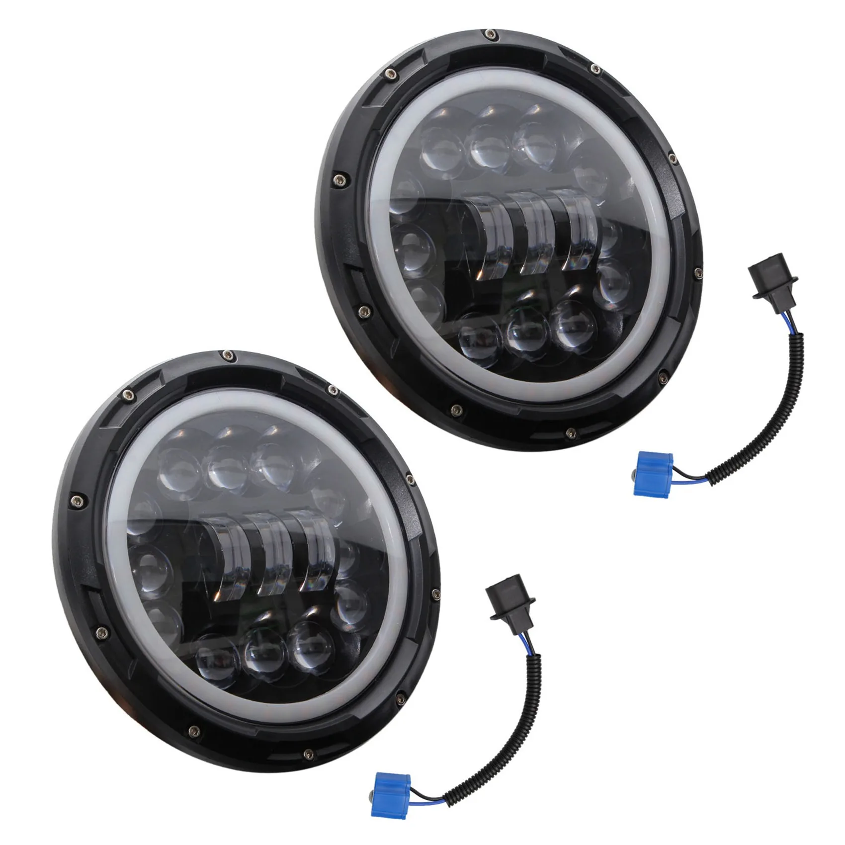 Фото 2X H4 400W 7-дюймовая светодиодная фара для Лада Нива Урбан 4X4 Самурай, для Джипа Вранглера, для бездорожья №3