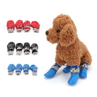 4pcsset s m l size cotton rubber pet dog shoes waterproof non slip dog rain snow boots socks footwear for puppy small cats dogs