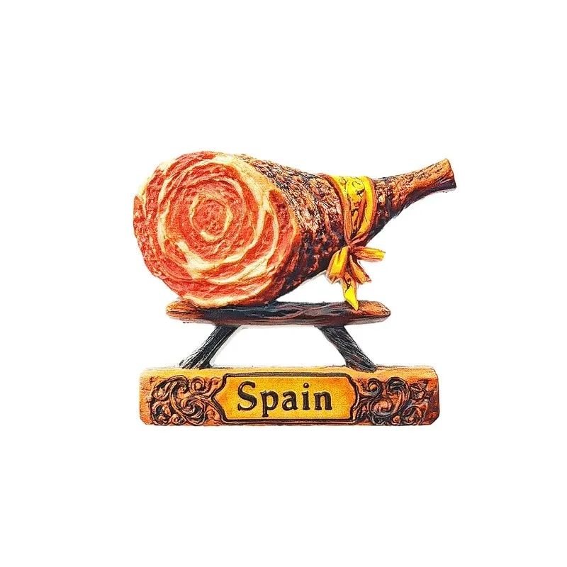 Магнит на холодильник с испанской иберийской ветчиной - 3D сувенир Jamón, кусочки мяса, уникальный подарок с сильным магнитом (art.: 3920d1544116a) - 3920d1544116a