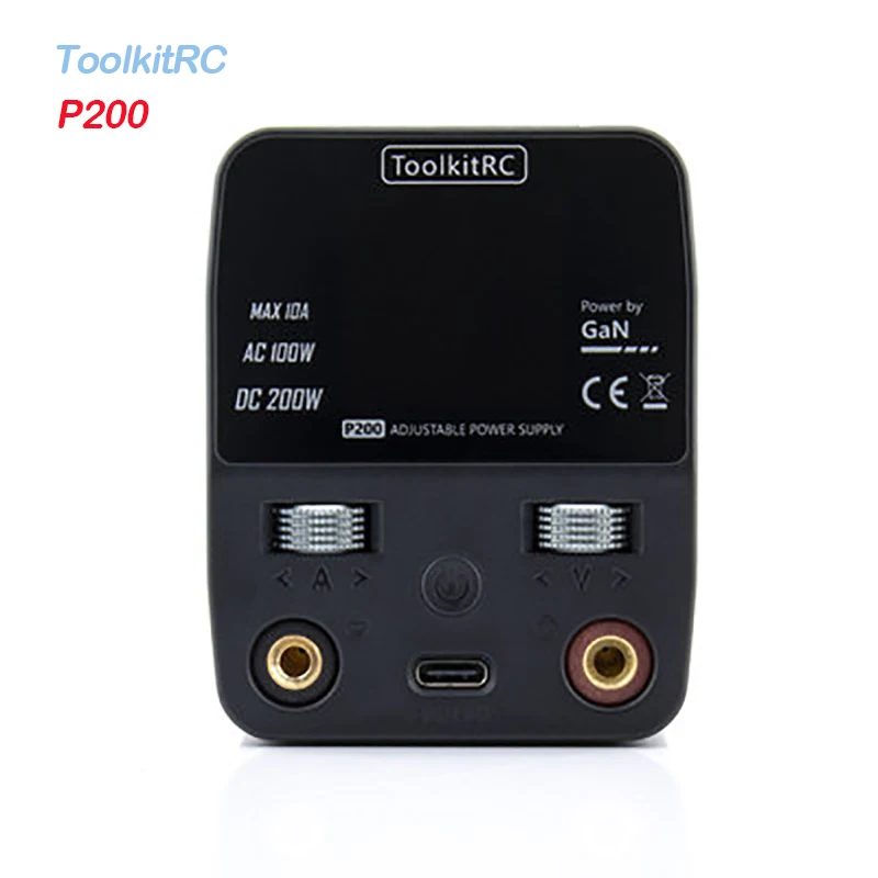 

ToolkitRC P200 мини высокой мощности Регулируемый Настольный источник питания встроенный GaN AC100W DC200W макс. 10A выходное зарядное устройство адаптер питания