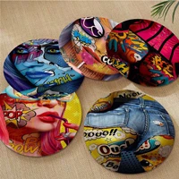 modern pop street artwork cool girls oil paintings nordic printing stool pad patio home kitchen office chair seat cushion pads