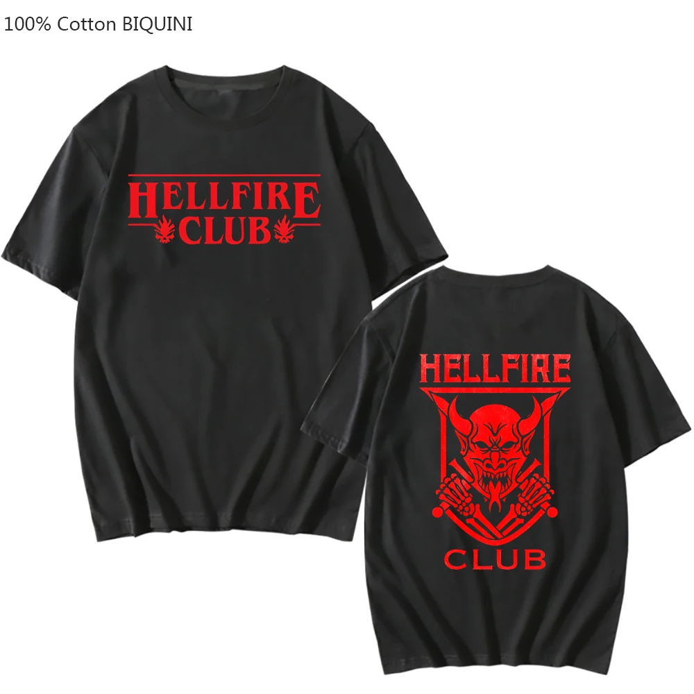 

Hellfire Club Tshirt 100% Cotton Stranger Things 4 T Shirt Men/Women T-shirt Funny Short Sleeve Tee Shirt Clothes Unisex Couple
