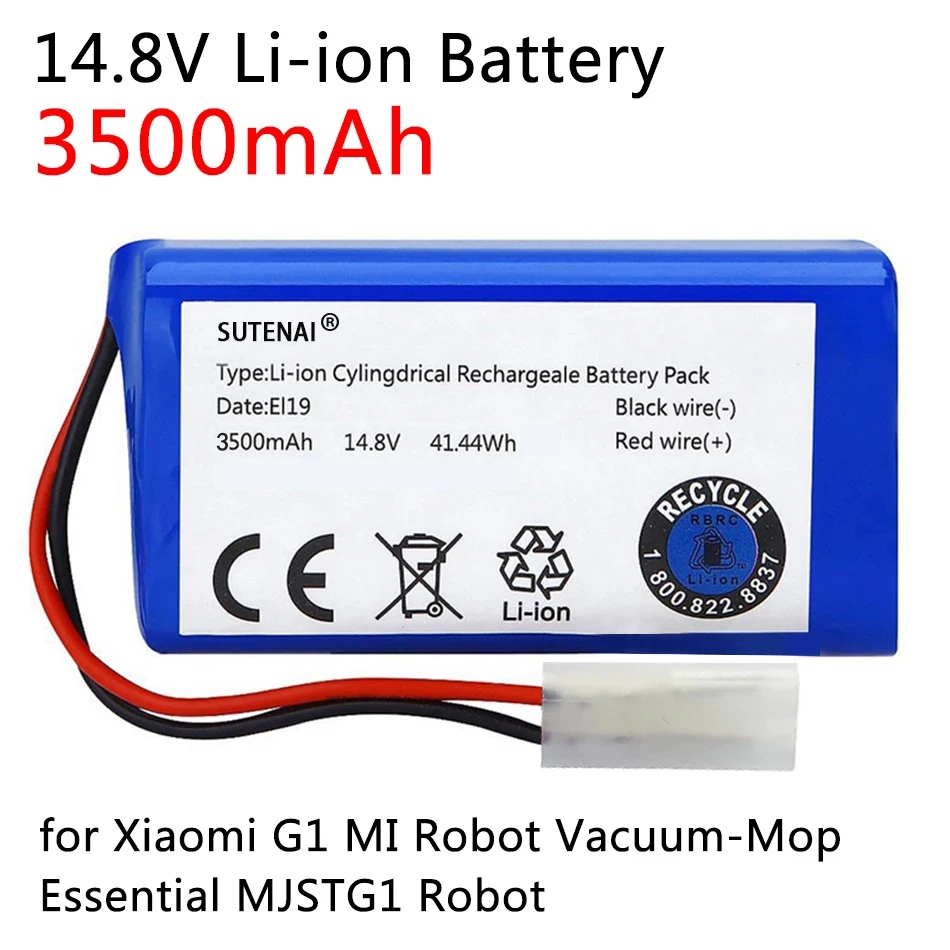 

NEW 14.8V 3500mAh Li-ion Battery for Xiaomi G1 MI Robot Vacuum-Mop Essential MJSTG1 Robot Vacuum Cleaner 18650 Battery Pack