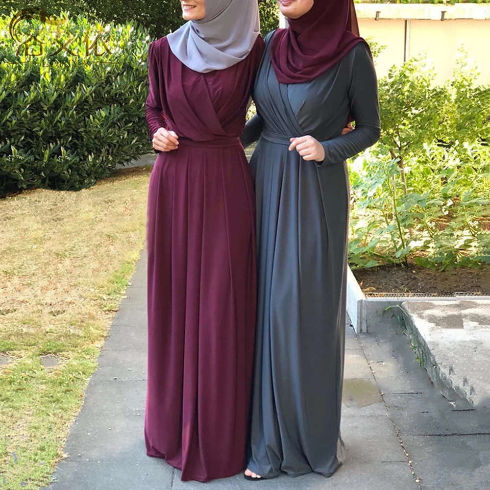 

Новинка 2023 года, однотонная одежда Рамадан, цельная молитвенная одежда в мусульманском стиле, платье ИД Мубарак, женское платье в мусульманском стиле
