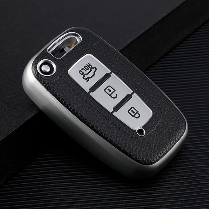 

Leather TPU Car Key Cover Case For Hyundai Solaris HB20 Veloster SR IX35 Accent Elantra I30 For KIA RIO Forte K2 K3 K5 Sportage