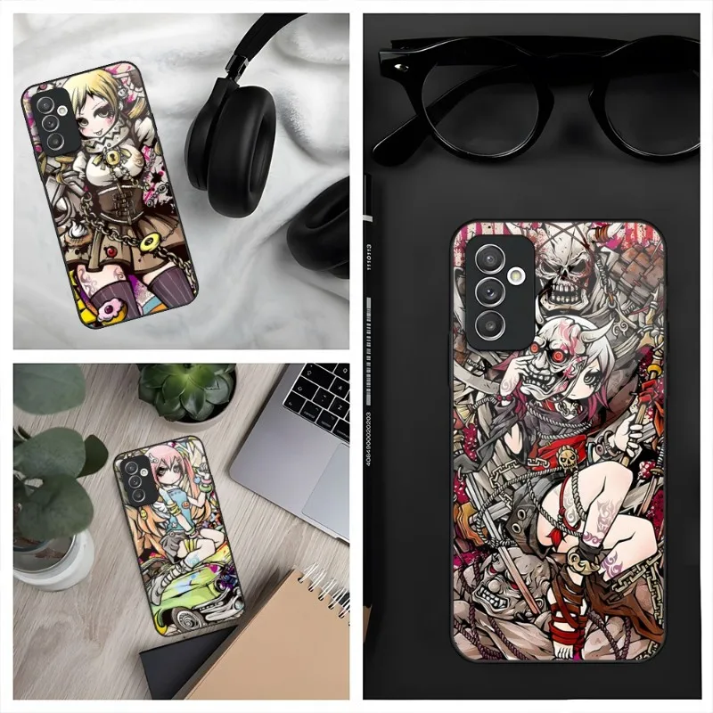 

Anime Creative Cute Phone Case For Samsung S30 S32 S20 S23 S21 S9 S8 S10E Note 20 10 Pro Ultra Plus Glass Cover