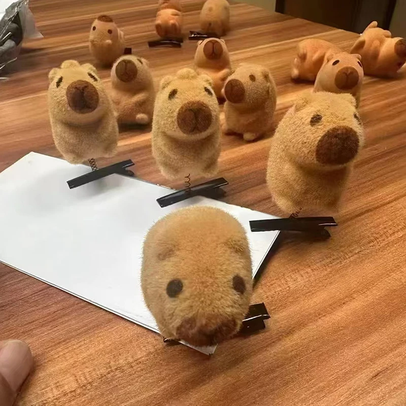 2 шт. плюшевая заколка с рисунком 3D капибары детские забавные заколки для волос