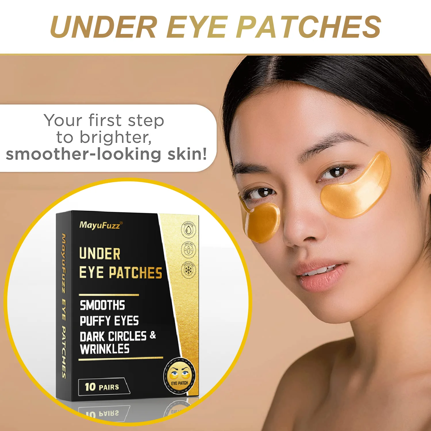 

Under Eye Patches Golden Under Eye Mask Amino Acid & Collagen for Face Dark Circles and Puffiness Anti Wrinkle Firming Skin Care