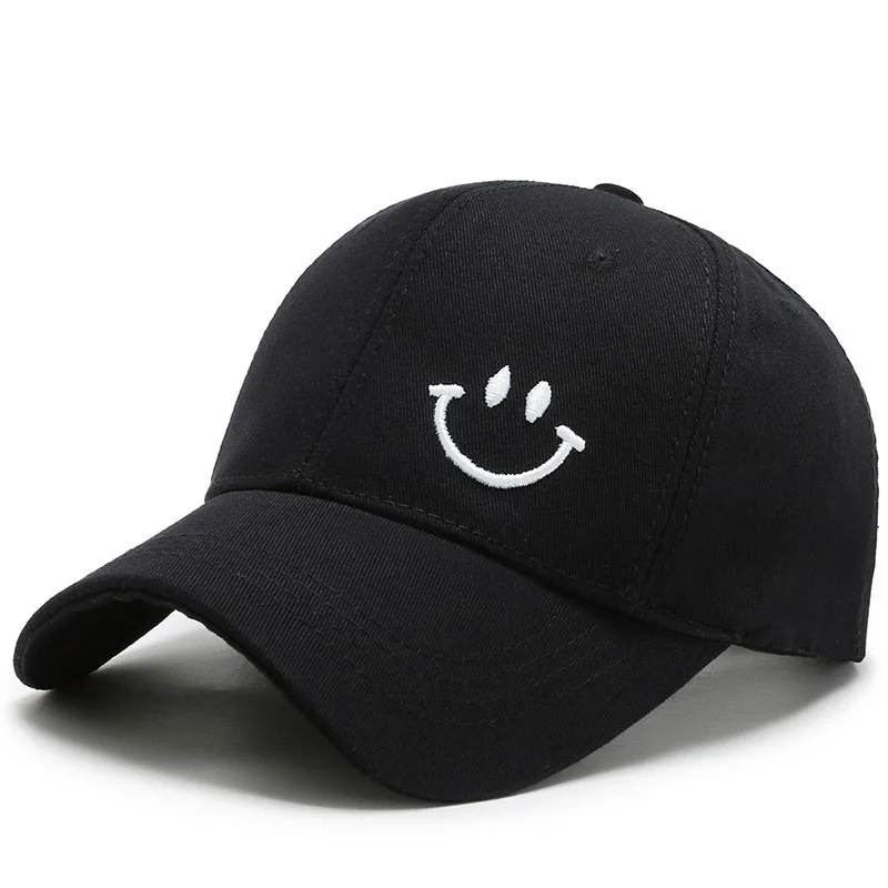 

Smiley Face Trucker Hat Washed Dad Hat for Men Women Cute Baseball Caps Unstructured Smile Embroidered Hat