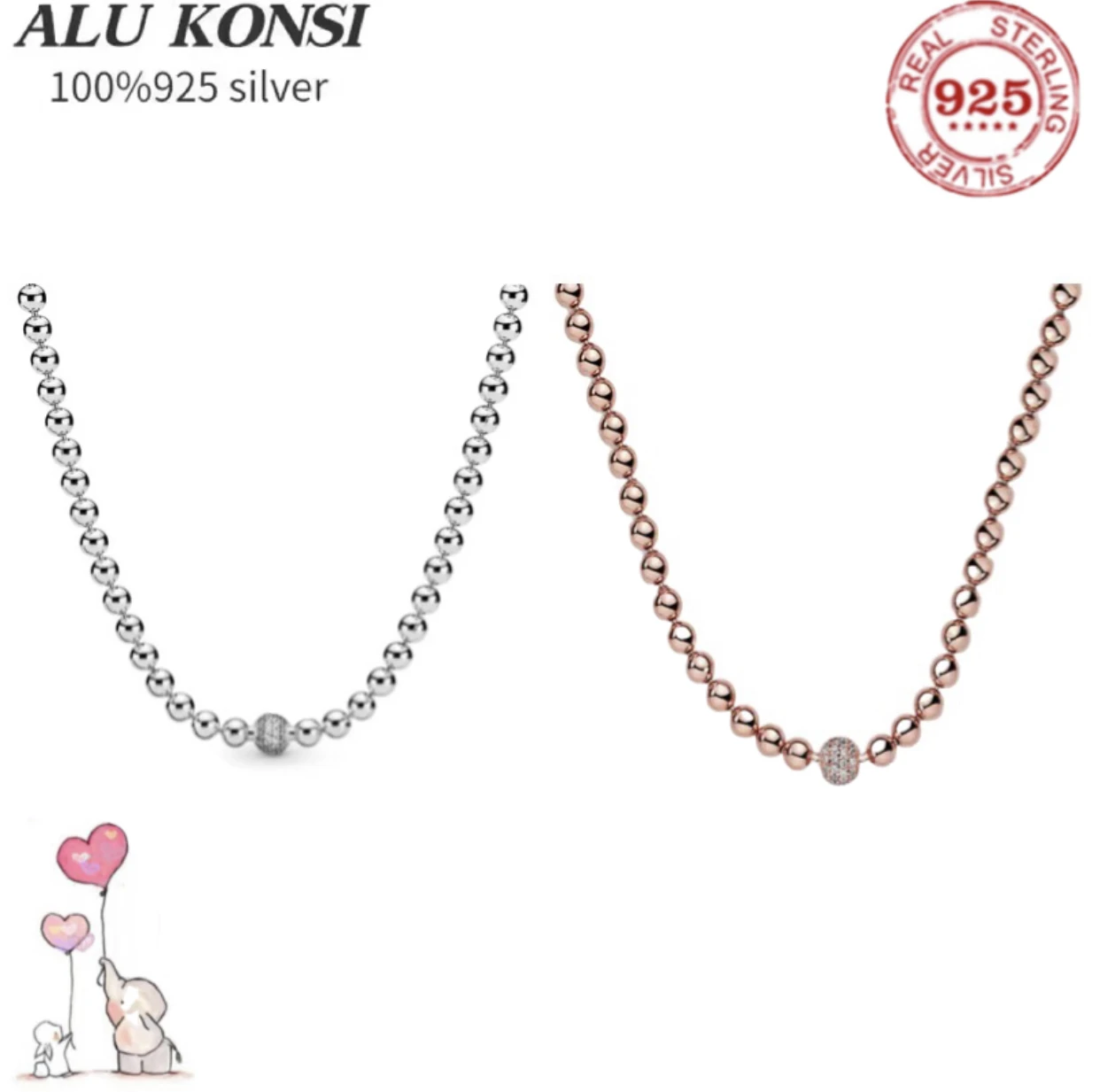 

Новое популярное женское скользящее ожерелье из серебра 925 пробы, Свадебные Украшения ручной работы