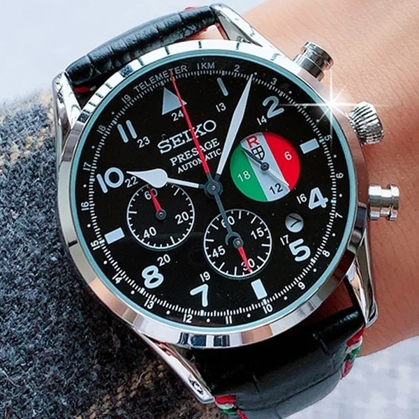 

2022 New Seiko Luxury Men's Watch Little Red Pig Limited Edition Fashion Multifunctional Chronograph Top Leather Quartz Watch