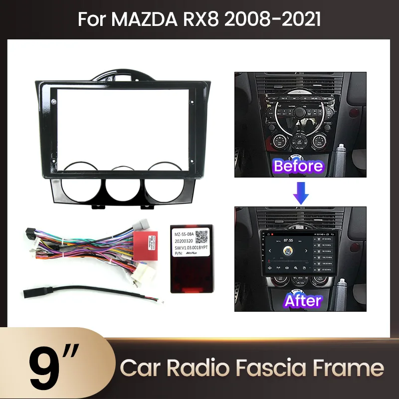 

TomoStrong 9 Inch Car Radio Fascias for MAZDA RX8 2008-2021 Dashboard Frame Installation DVD gps mp5 Android Multimedia Player