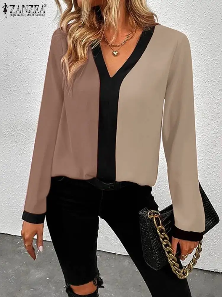 

ZANZEA Oversized Fashion Women Long Sleeve Shirts Spring Office Lady Tops Tunic Casual Solid Lapel Neck Blusa Femininas Chemise