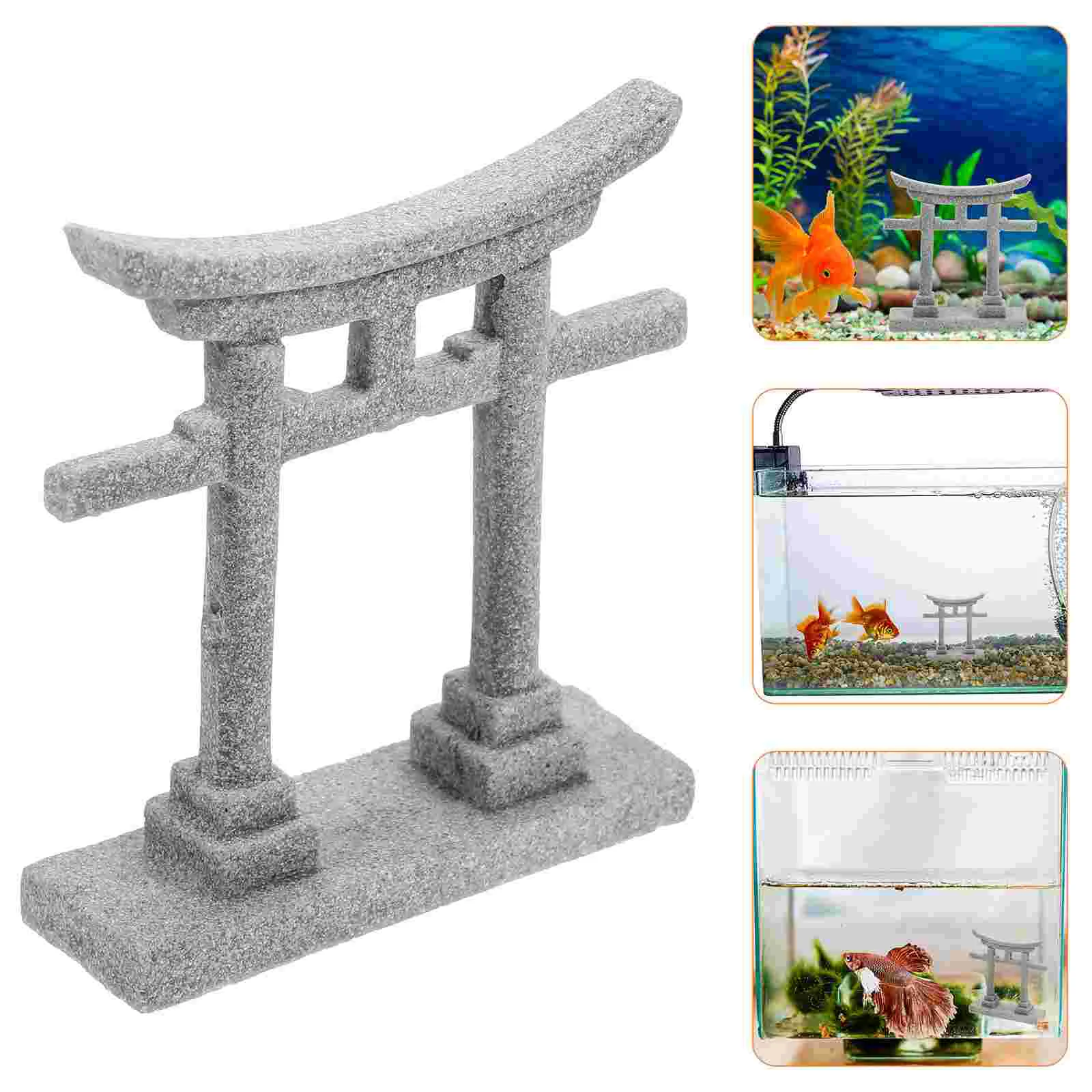 

Torii Gate Japanese Aquarium Decor Miniature Ornamenttank Garden Shrine Shinto Landscape Sandstone Micro Decoration Simulation