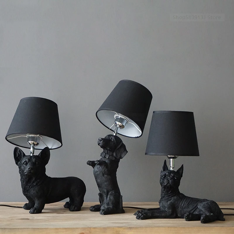 

Nordic Animal PuppyTable Lamps for Living Room Modern Creative Decorative Bedroom Lamp Industrial Light Fixtures LED Eye Protect