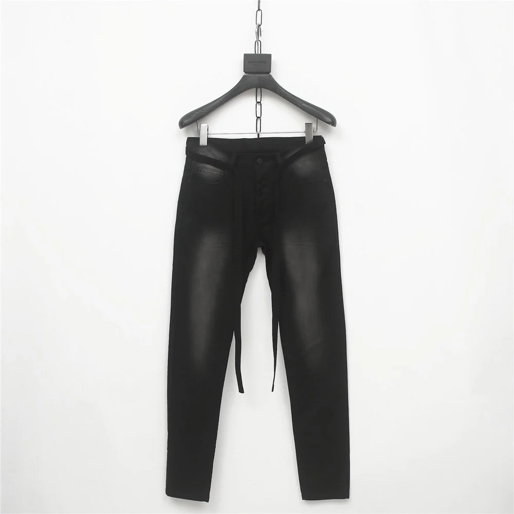 

2020 New Top Version Sixth Collection Men's Denim Pants Men Women Justin Bieber Hole Skinny Side Zipper Bike Jeans Men