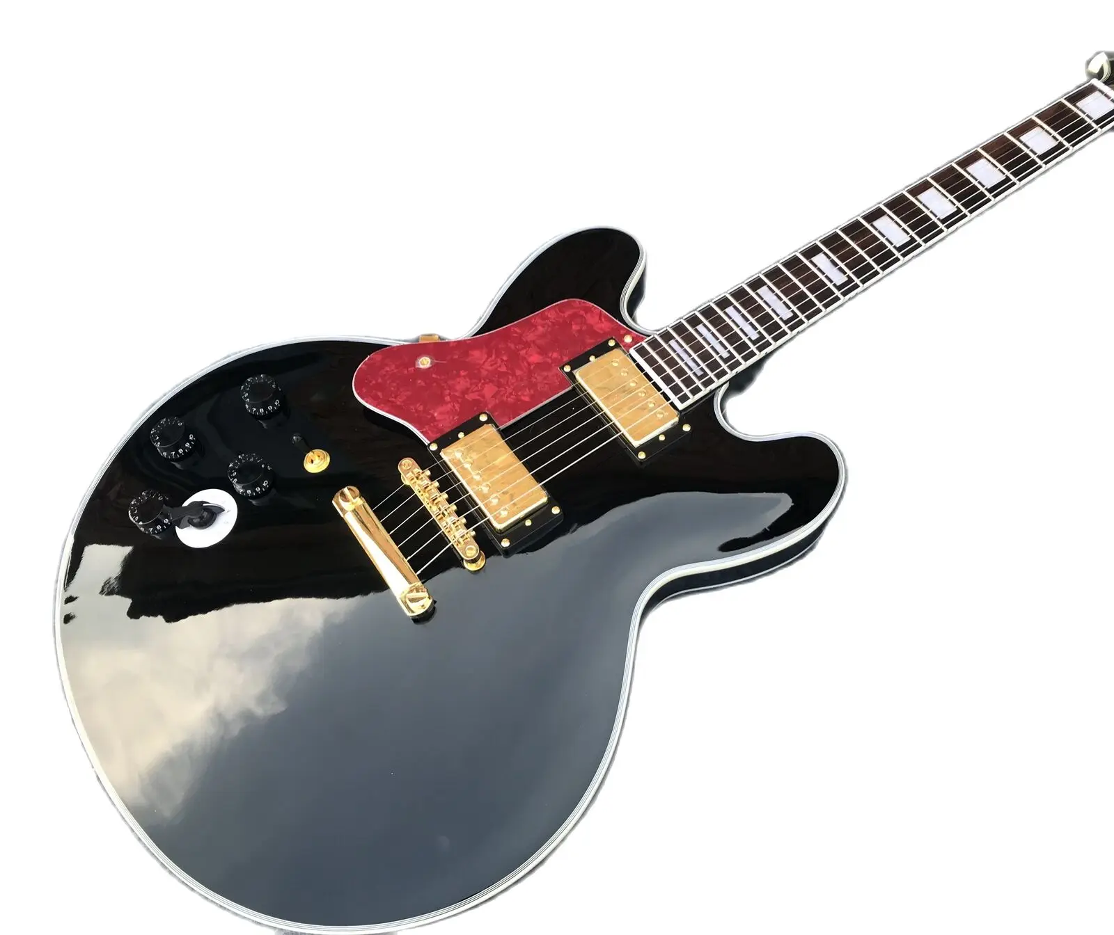 

Полуполая модель электрической гитары, Прозрачная Черная Высококачественная гитара