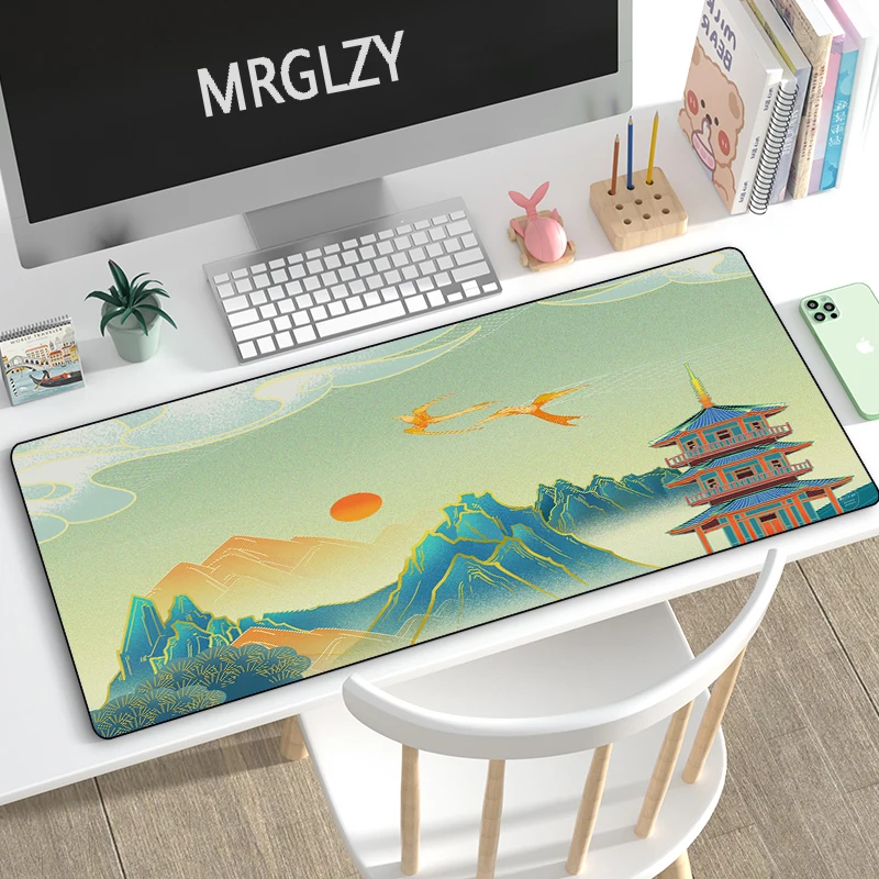 

Drop Shipping Chinese Style Crane XXL Large Mouse Pad Rug Computer Desktop Gaming Accessories Carpet Gaming MouseMat PC CSGO LOL