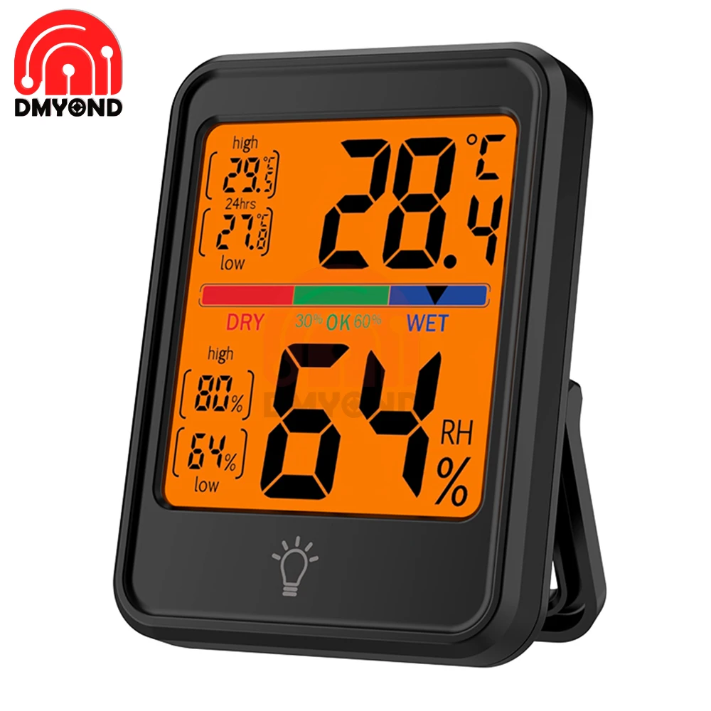 

-20~70 ℃ Внутренний цифровой измеритель температуры и влажности для домашнего офиса, светодиодная подсветка, монитор температуры, термометр, гигрометр