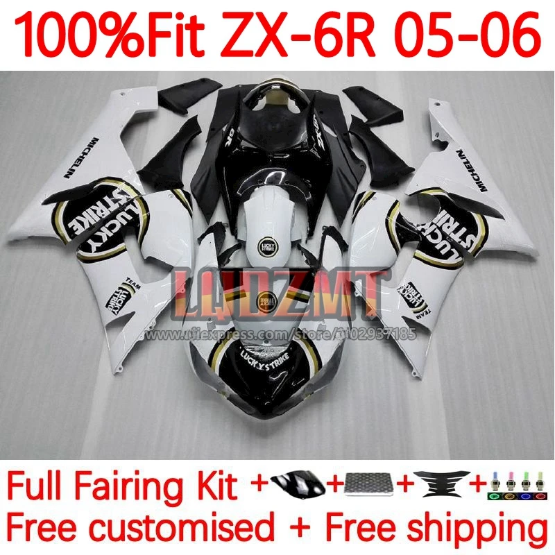 

Injection Body For KAWASAKI NINJA ZX-636 ZX 6R 636 6 R ZX-6R ZX636 ZX6R 2005 2006 600CC ZX600 05 06 Fairing 56No.6 Lucky Strike