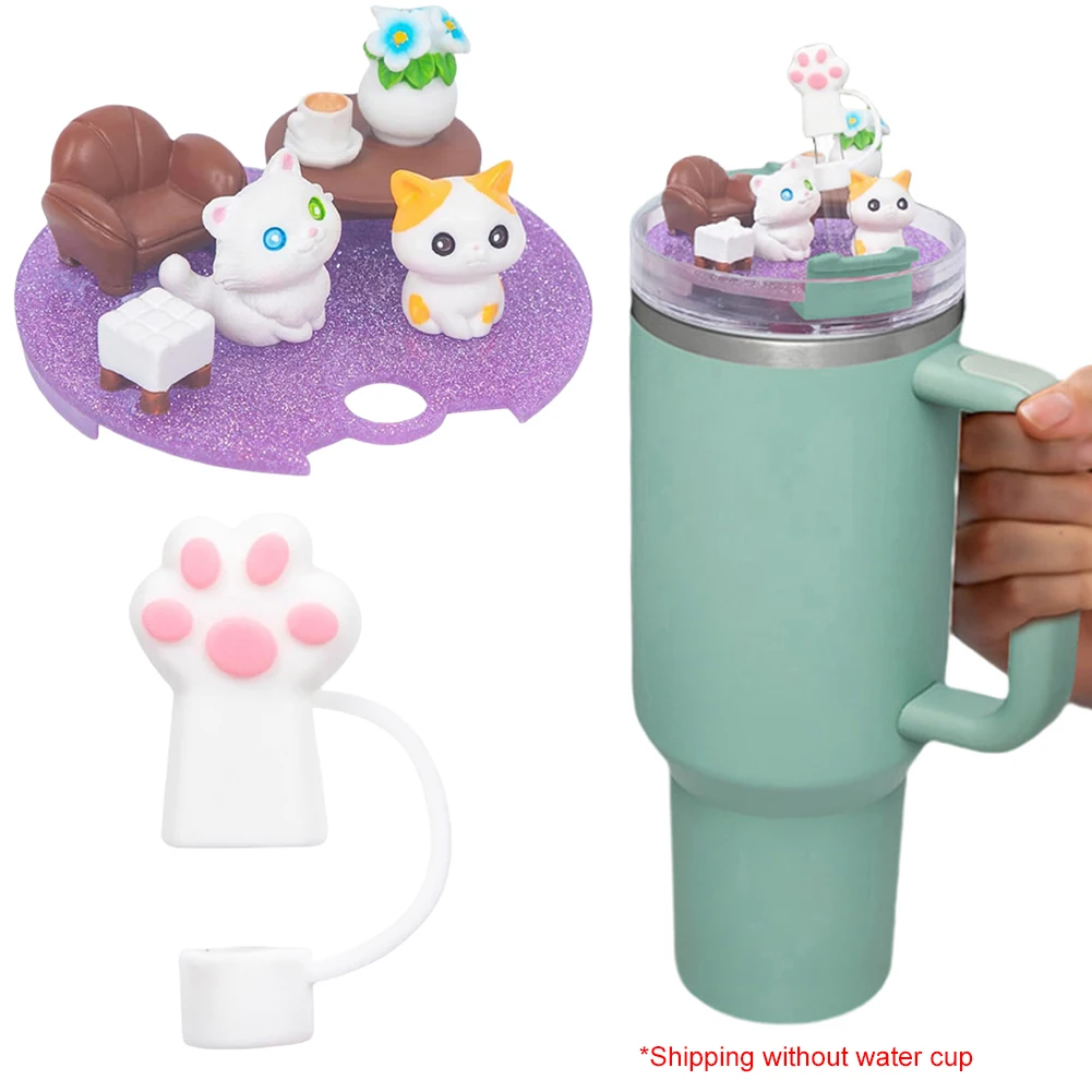 Подвески в виде крышки для кошек с забавным стаканом соломенная заглушка сменный