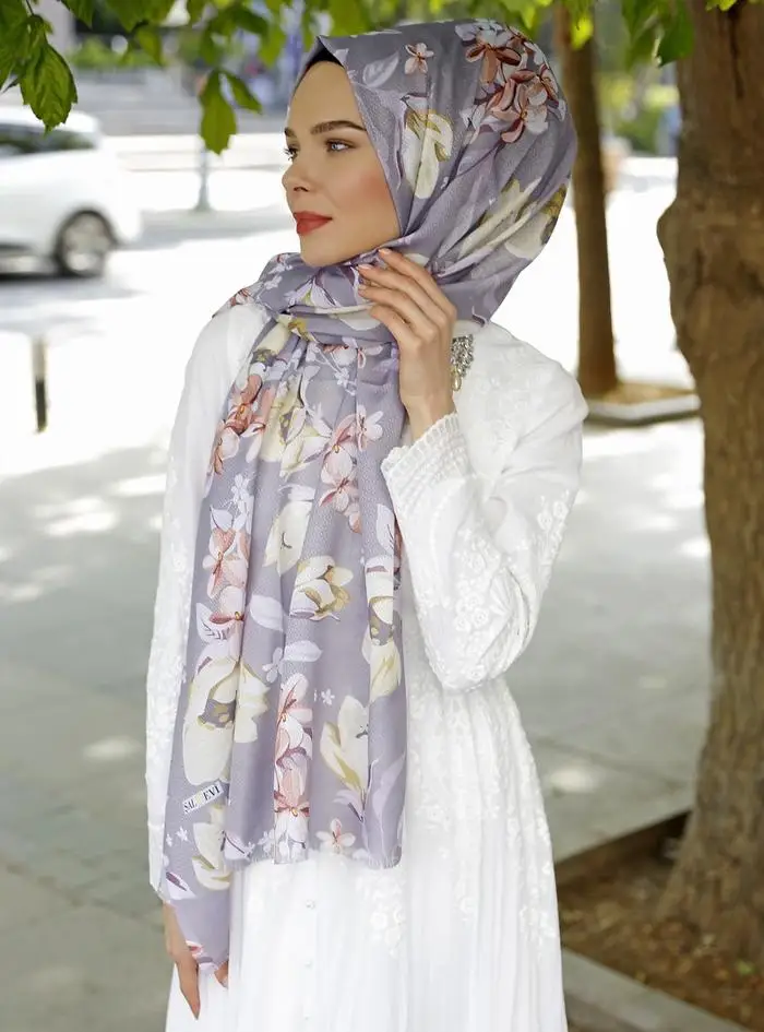 

WOMEN HIJAB SHAWL ACCESSORY SCARF COTTON MEVSİMLİK GIFT PURPLE SALKIM