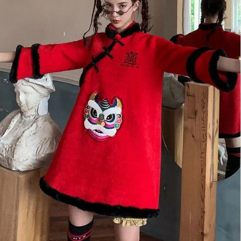 Новинка Весна 2024 улучшенное женское платье Ципао в стиле древнего ханьфу