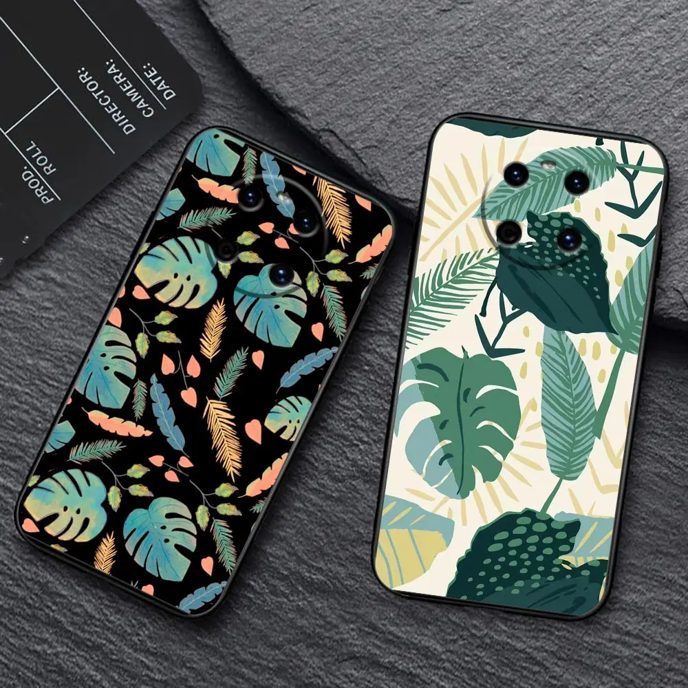 Phone Case For HUAWEI P50 P40 P30 P20 P10 P9 P8 Plus MATE 30 20 20X 10 9 Pro Lite Case Funda Coque Shell Capa Banana Leaf Flower