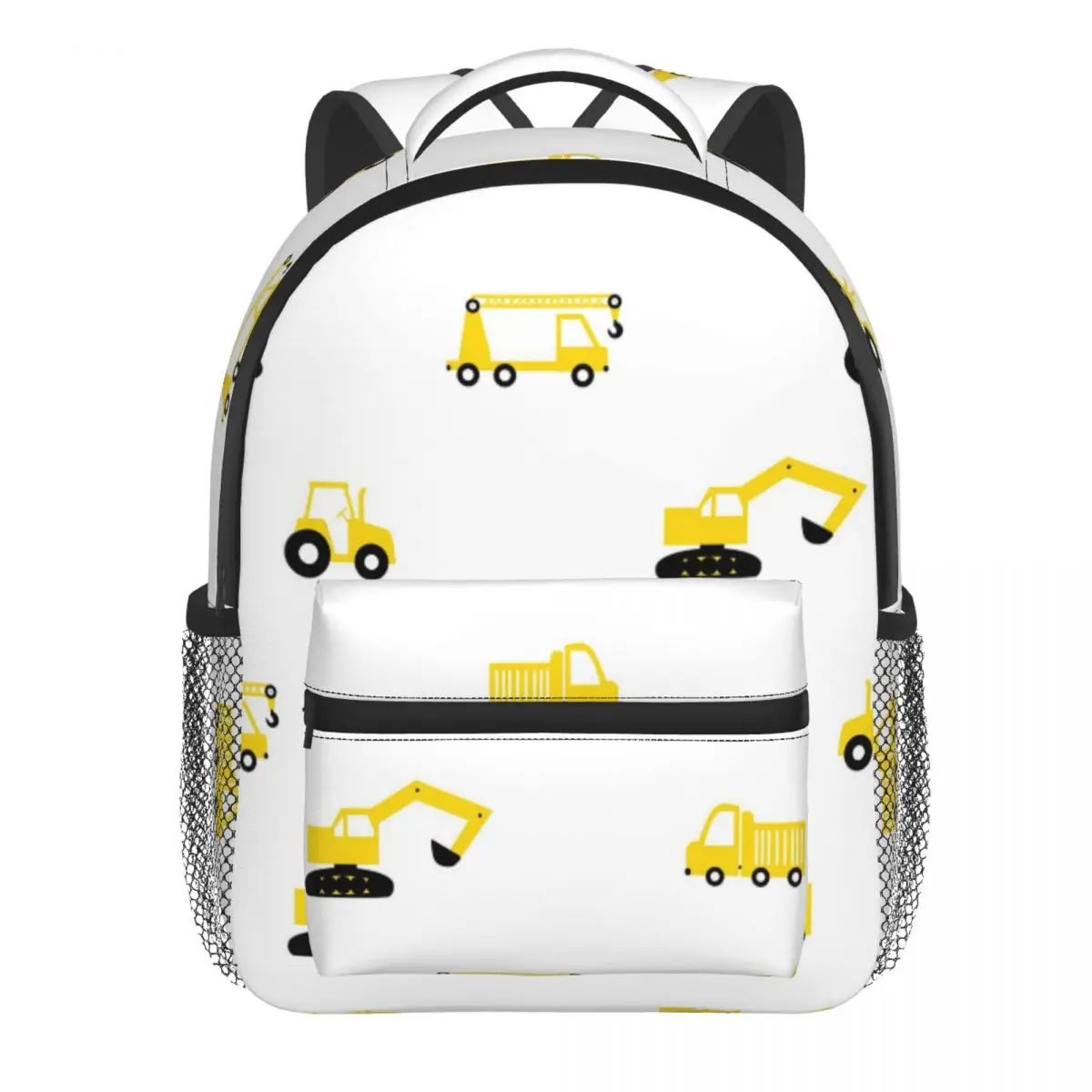 2022 Children Backpack Toddler Kids School Bag Yellow Tractor Crane And Truck Kindergarten Bag for Girl Boys