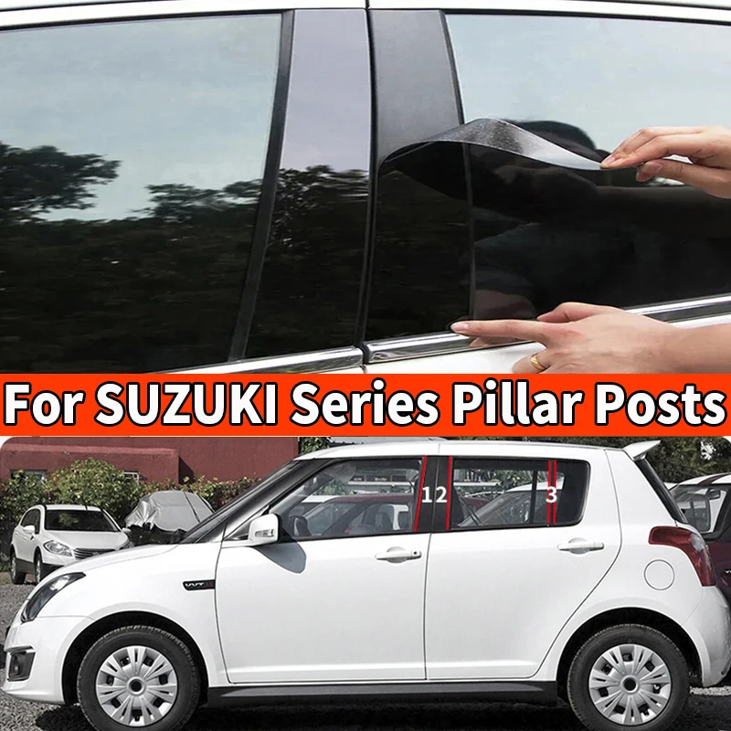 

Car Pillar Posts Door Window Middle Column Trim Sticker For SUZUKI Ciaz SX4 Hatchback S-Cross Swift Vitara Spacia (MK53S) 2016