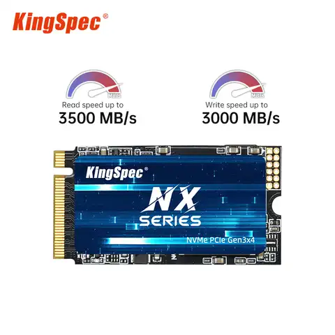 Твердотельный накопитель KingSpec SSD NVME M.2, внутренний SSD-диск 256 ГБ ТБ 128 ГБ 512 ГБ M2 2242 PCIe 3,0 X4 для ноутбука радиатор nvme м2 ссд м2 для компьютера м2 нак...