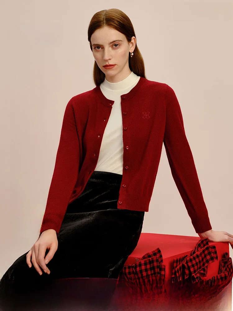 [00% овечьей шерсти] Осенне-зимний кардиган Prich Slim fit Универсальный новогодний