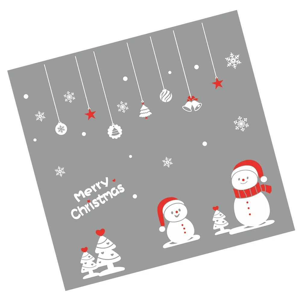 

1pc Christmas Decoration Winter Snowy Window Cling Christmas Mirrored Window Film Chiristmas Supplies Wall Stickers