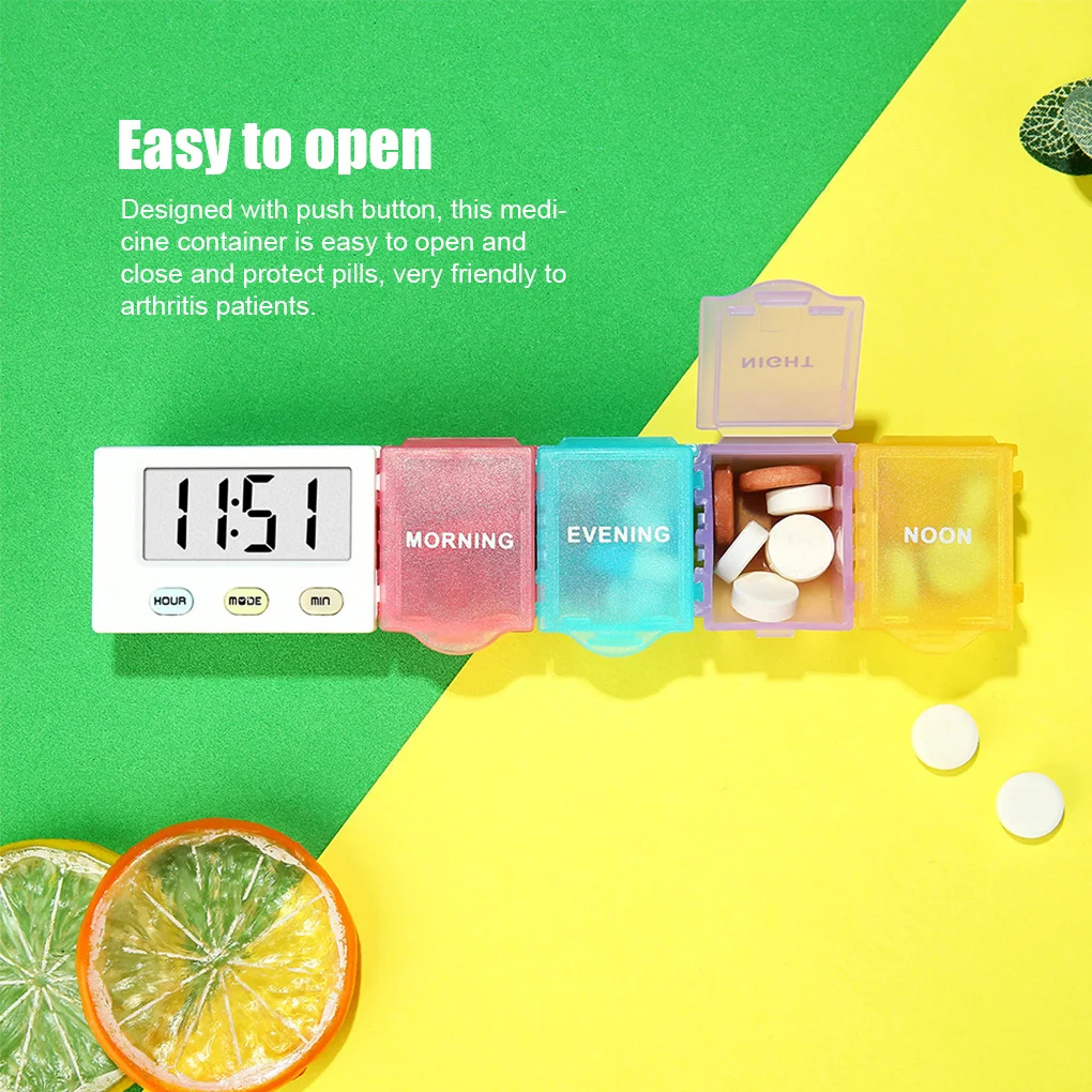

7 Days Pill Organizer Weekely Periodical Small Pill Box Push Button Medicine Organizer Pill Case for Old People