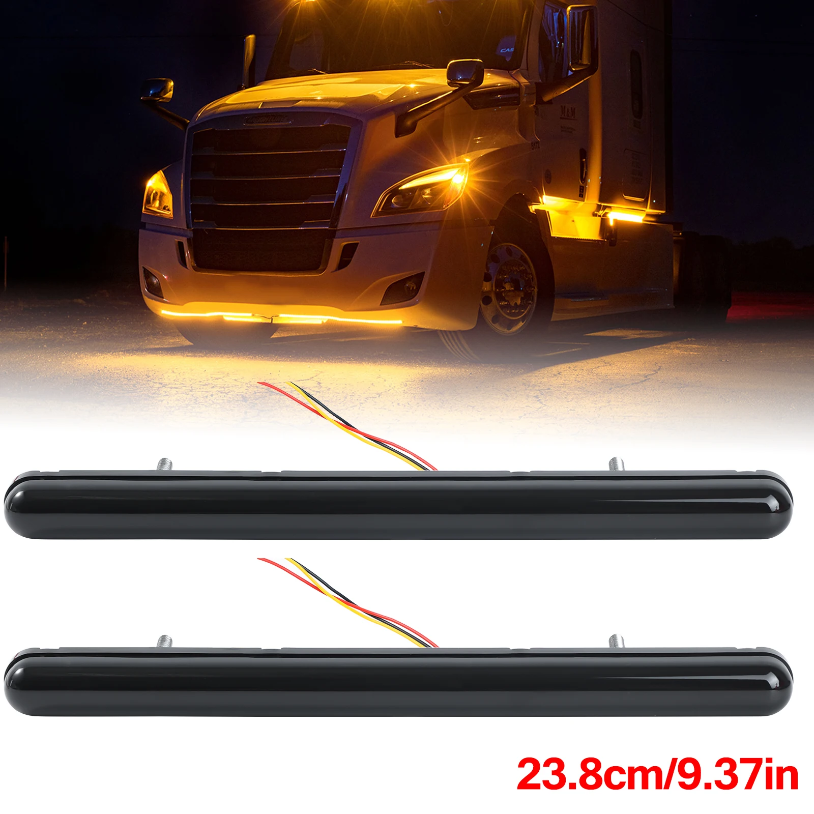 

12 В 24 В Универсальный светодиодный задний фонарь, полоса переднего и заднего фонаря с плавным поворотом, DRL, ходовые огни для автомобиля, грузовика, прицепа, квадроцикла