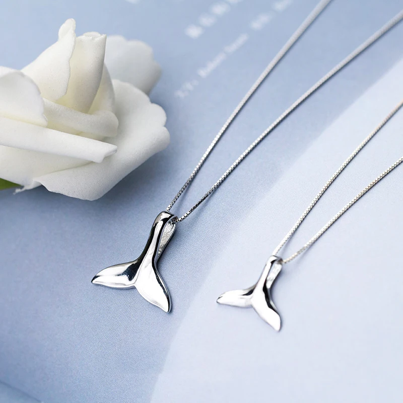 Купи Christmas Gifts 925 Sterling Silver Ocean Sea Fish Whale's Tail Mermaid Pendant Necklaces for Women Silver Jewelry for Women за 480 рублей в магазине AliExpress