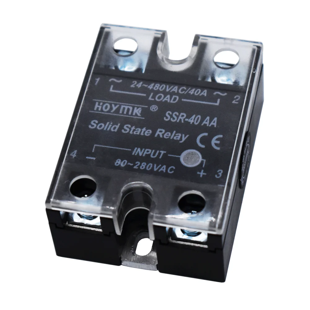 Твердотельное реле переменного тока в переменный ток Регулятор напряжения 110 В Мощность 220 В 40 А 10 А 230 В Реле переменного тока 24-480 В переменного тока Нагрузка SSR 10AA 25AA 40AA 100AA