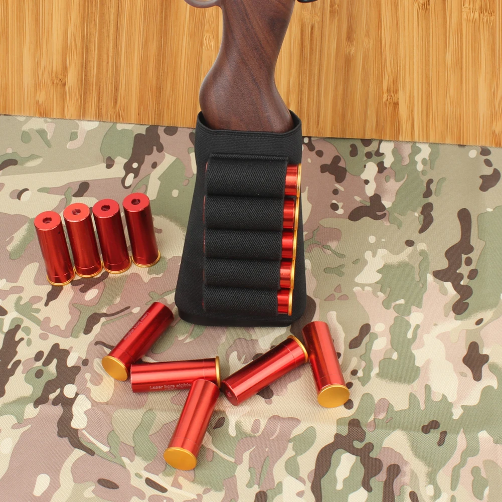 

5 Round 12/20 Gauge Outdoors Hunting Buttstock Shell Holder Ammo Pouch Holder Holster Tacticall Stock Shot Bag Butt Sleeve