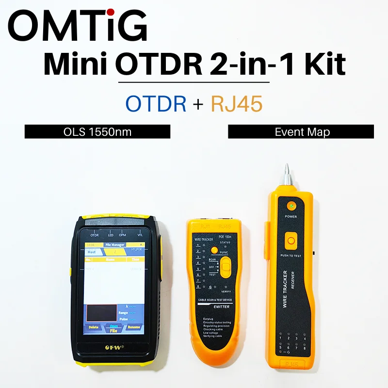 

Миниатюрный рефлектометр 2 в 1, оптический Волоконно-оптический рефлектометр с активным волокном RJ45, 1550 нм 20 дБ, OPM VFL OLS, тестер оптоволокна