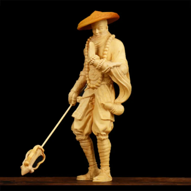 15x6 4 фигурка Будды из самшита ручной работы: статуя монаха кунг-фу миниатюрное