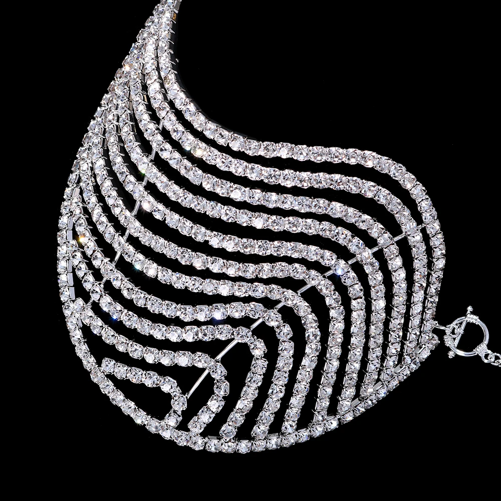 VCU Многослойные стразы нагрудная цепочка бюстгальтер жгуты для женщин