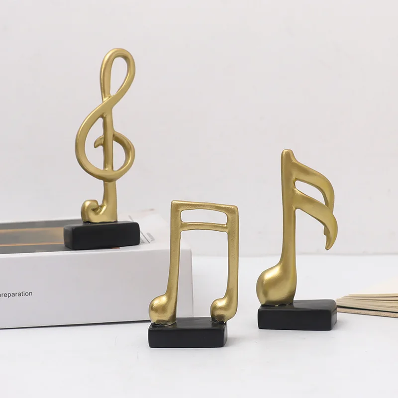 

3 Pcs/Set Resin Musical Note Miniature Figurines Nordic Art Interior Object Home Tabletop Decor Accessorie Model Prop