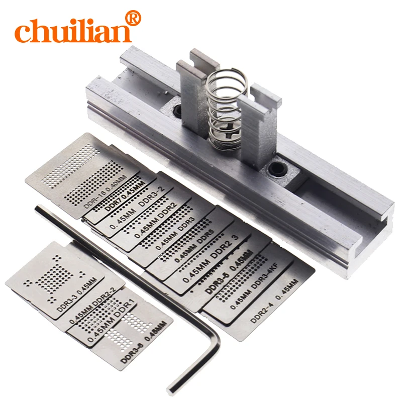 

14pcs lot full set BGA Reballing Stencil dedicate kit for DDR DDR2 DDR2-2 DDR2-3 DDR3-2 DDR3-3 DDR5 DDR7