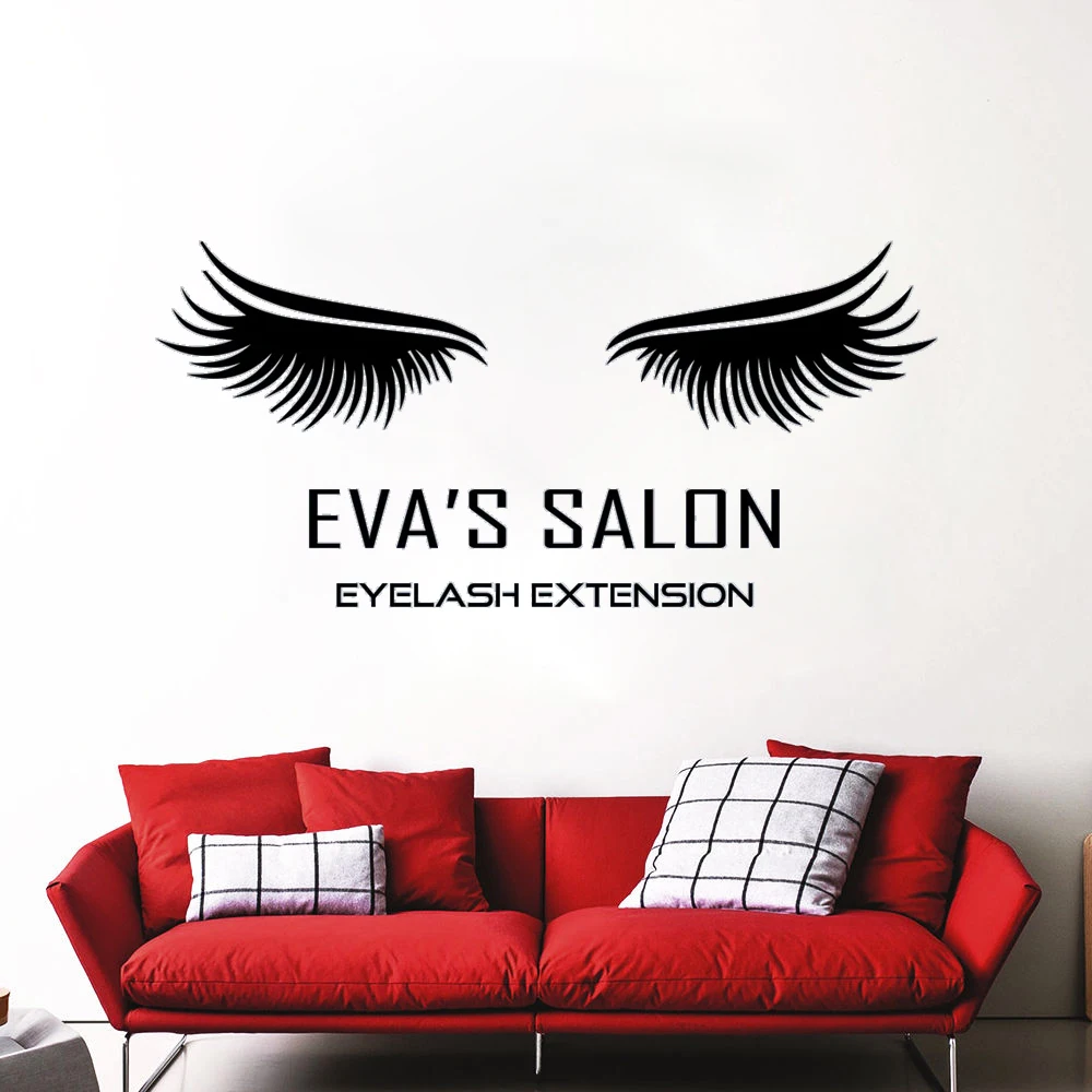 

Eyelashes Lashes Wall Stickers Vinyl Decals For Beauty Salon Livingroom Decoration Murals Removable Poster Wallpaper HJ1779